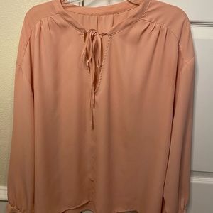Chiffon baby pink long sleeve